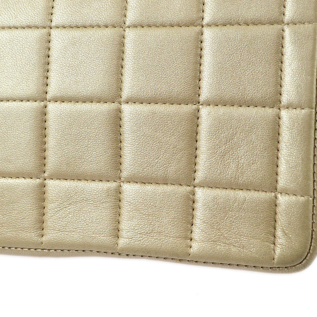 Top Quality Chanel Beige Lambskin Choco Bar East West Shoulder Bag