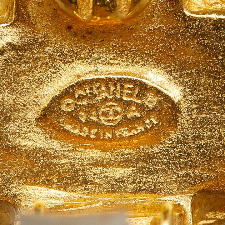 Top Quality Chanel Vintage Cocomark Cross Earring Gold  Ladies Chanel