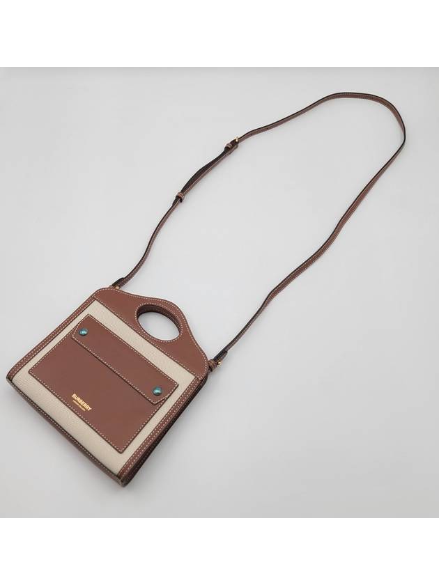 Burberry Pocket Logo Canvas Cross Bag Brown