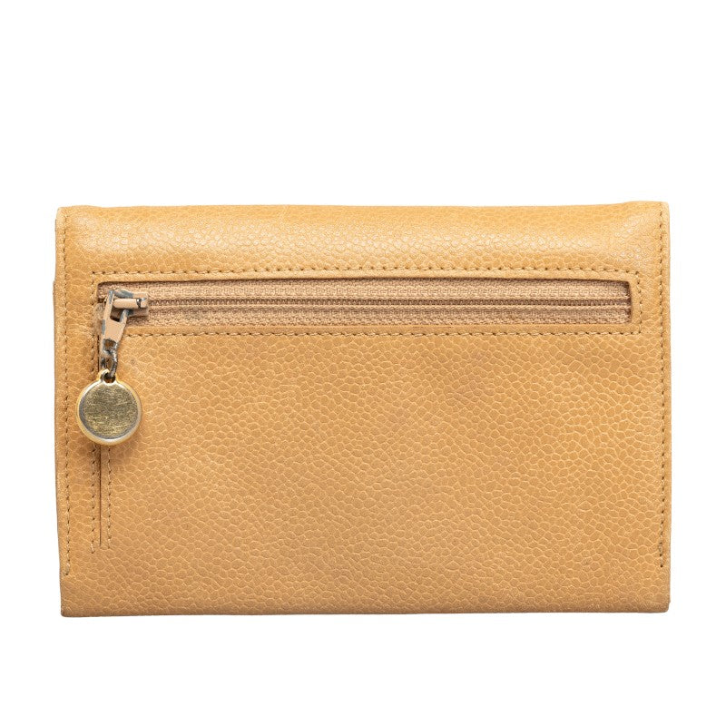 Top Quality Chanel Cocomark Double Folded Wallet Beige Caviar   CHANEL