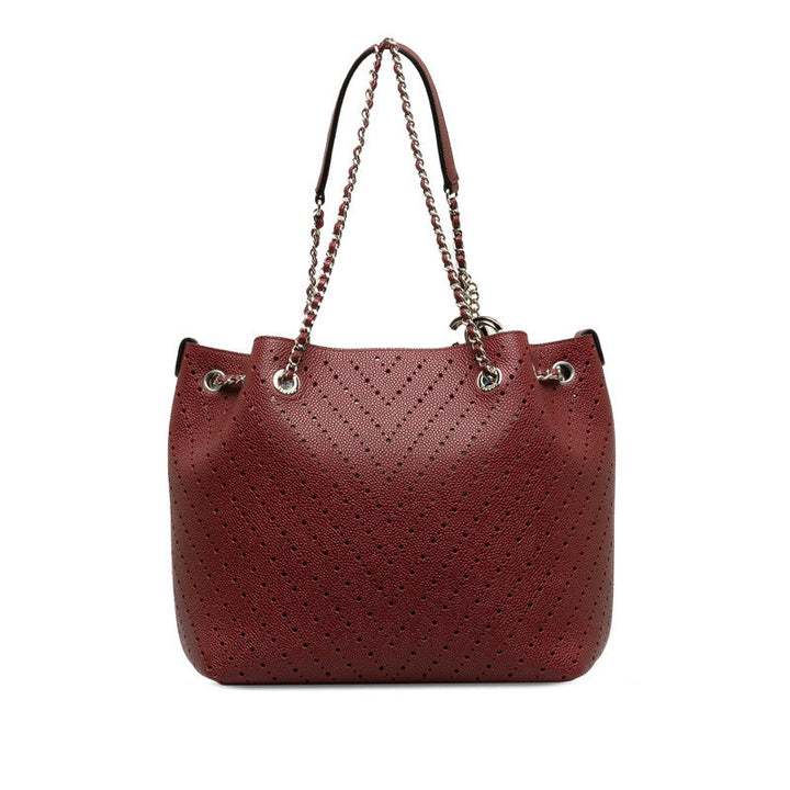 Top Quality Chanel Cocomark V  Chain Shoulder Bag Wine Red Leather Lady Chanel
