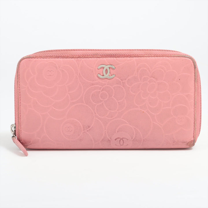 Top Quality Chanel Camelia  Round  Wallet Pink Silver Gold  17th