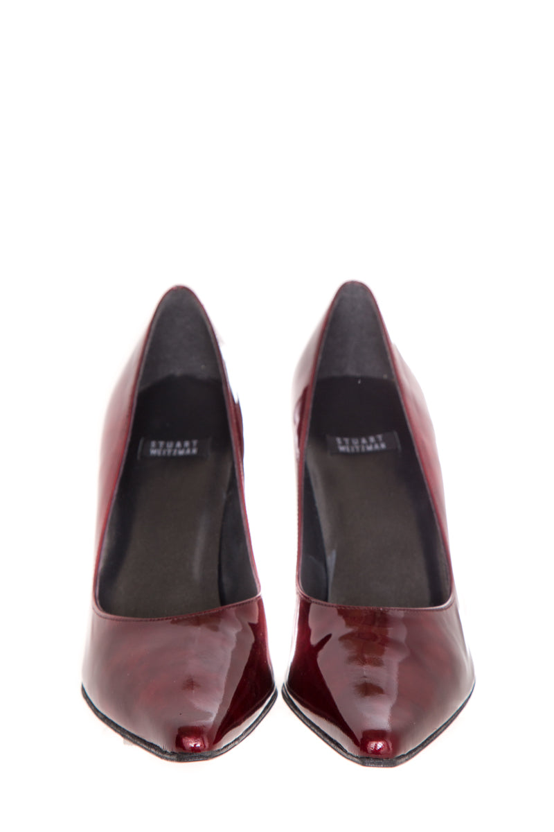 Stuart Weitzman Burgundy Patent Leather Heels SZ 6
