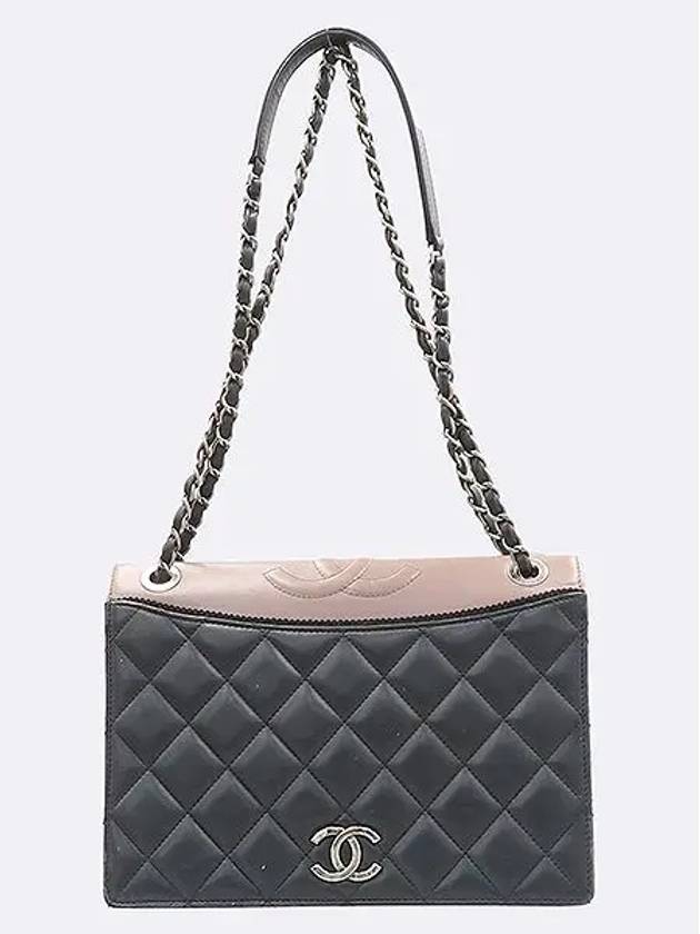 A93012 Brown Black Color Ballet Flap Vintage Silver CC Chain Shoulder Bag Chanel