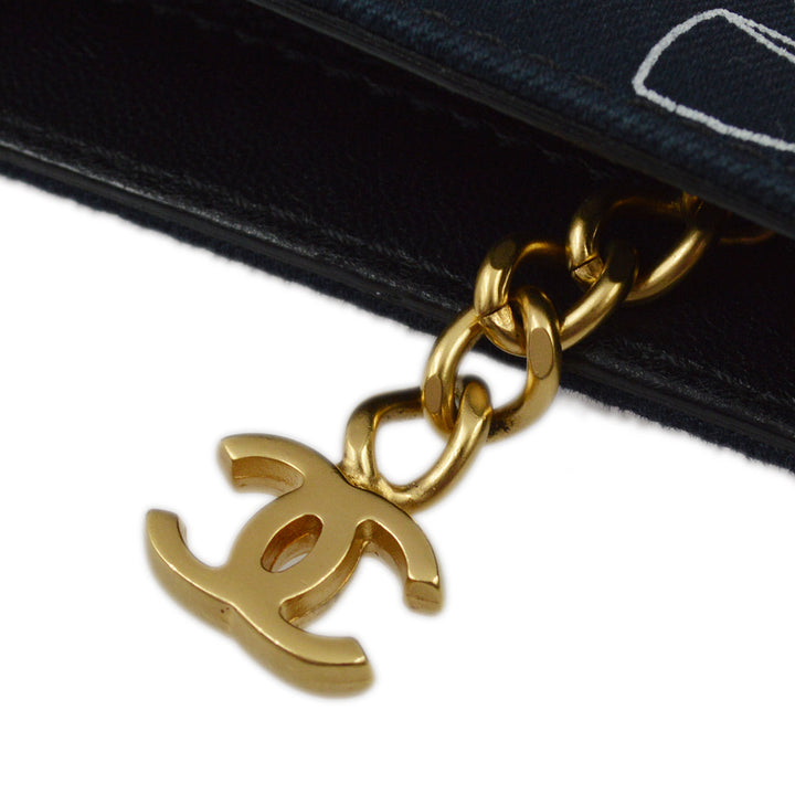 Top Quality Chanel Fall 2002 Black Canvas Icon Chain Handbag