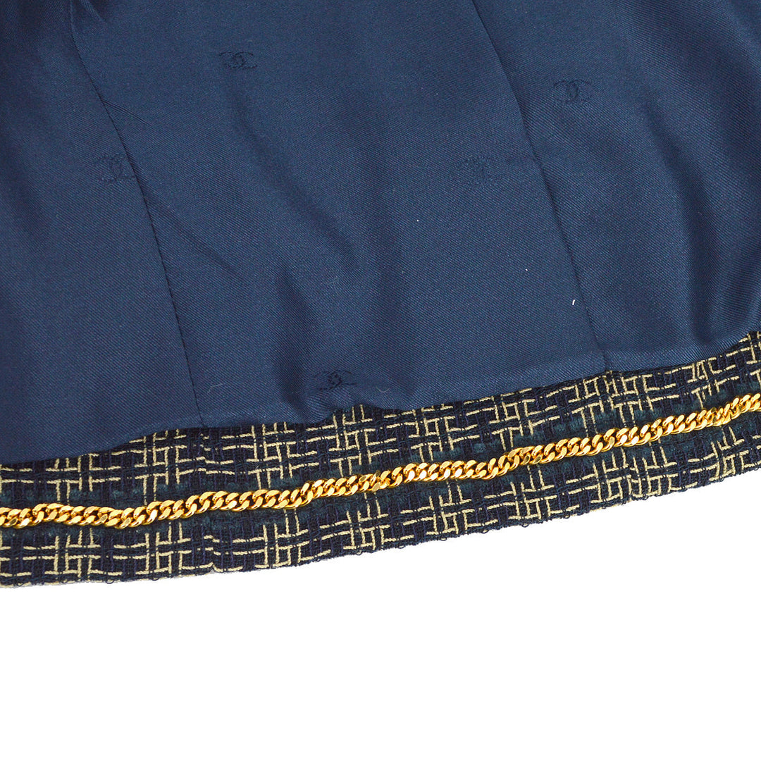 Top Quality Chanel Single Breasted Jacket Navy 95A #36