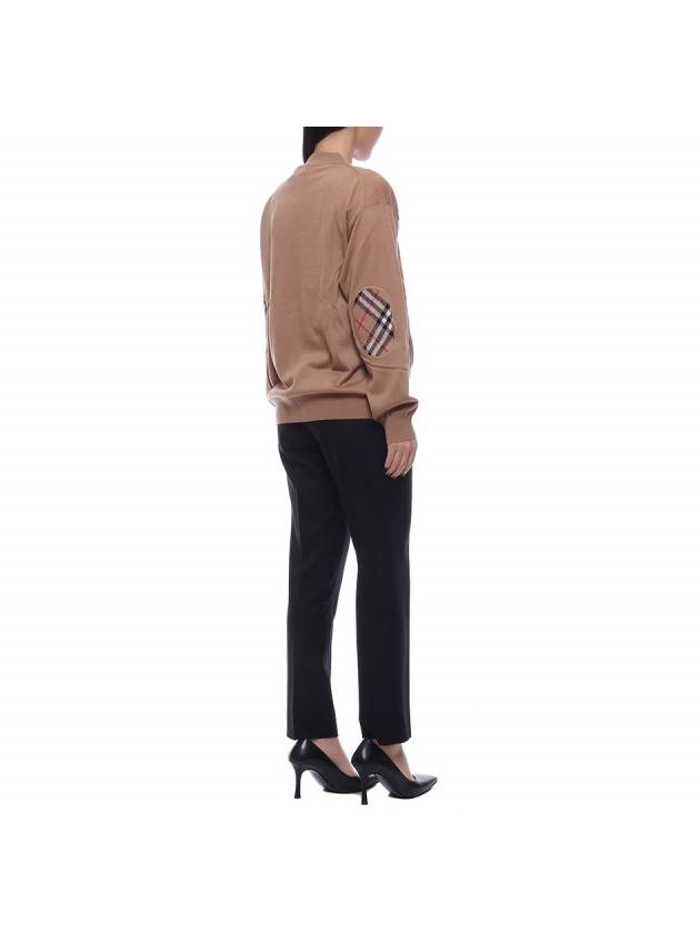 Burberry Dornoch Check Patch Wool Cardigan Brown