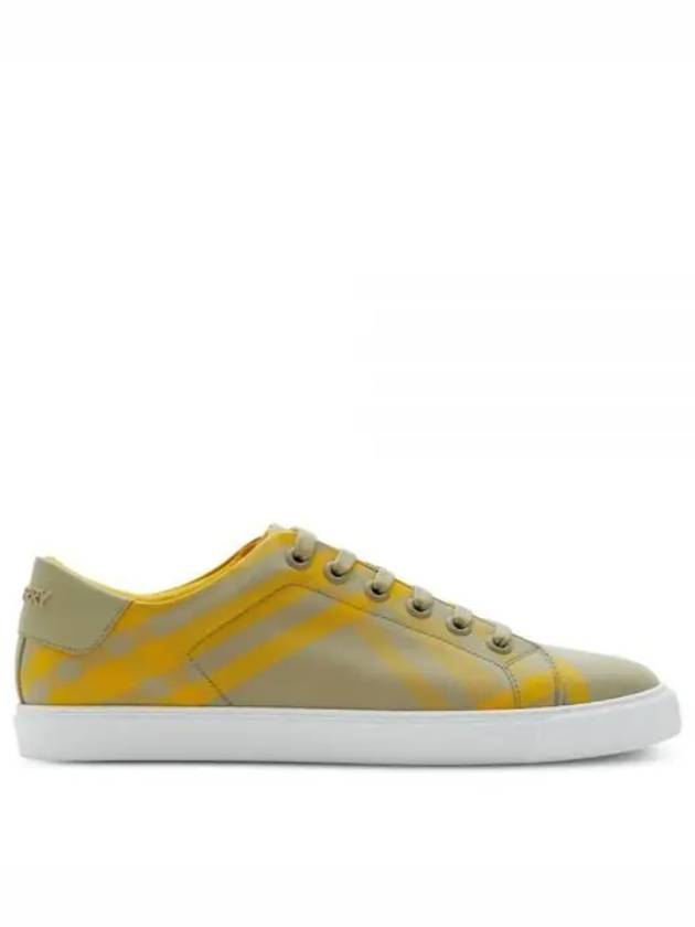Burberry Check Cotton Low Top Sneakers Yellow