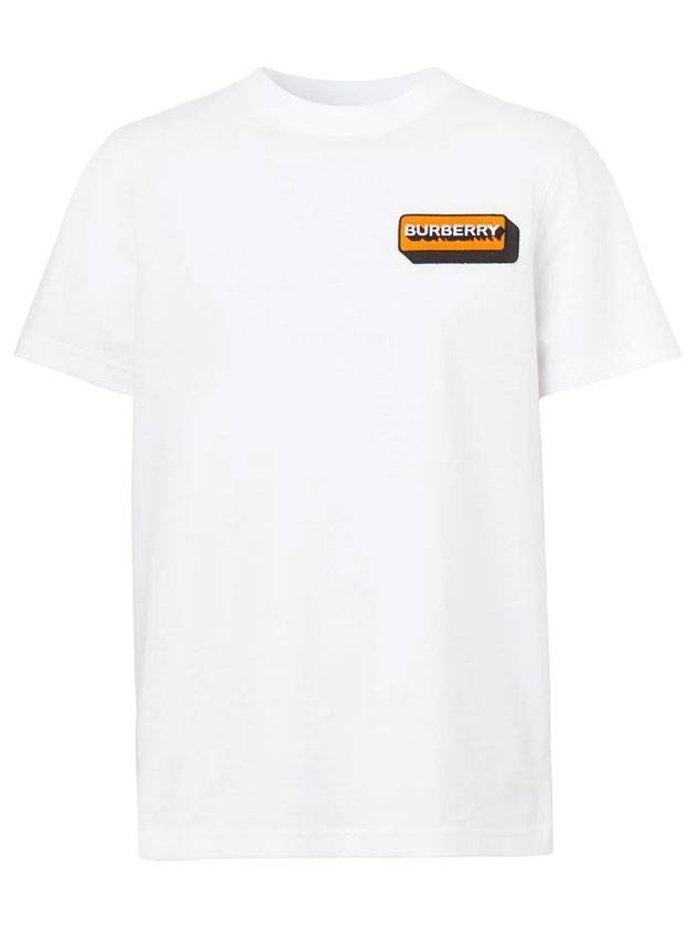 Burberry Logo Applique Cotton Short Sleeve T-Shirt White