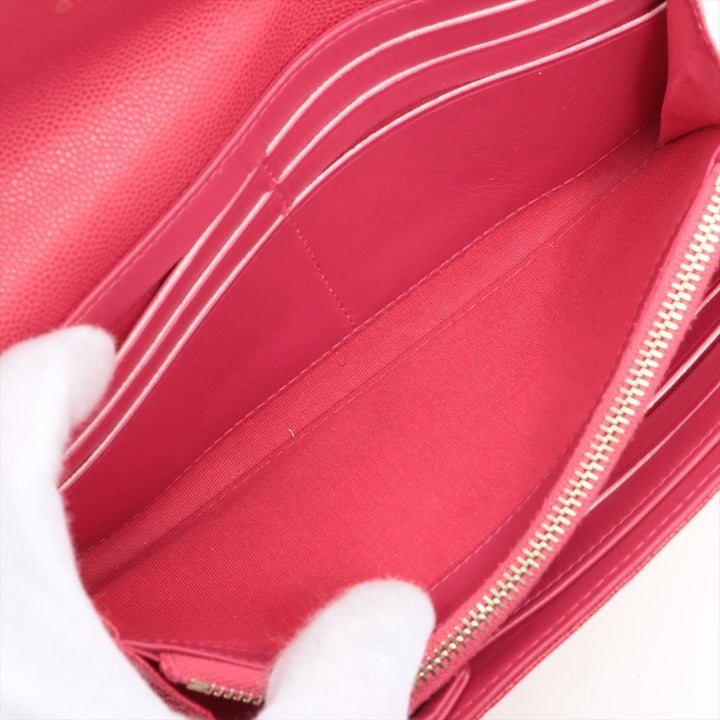 Top Quality Chanel Coco Caviar S Wallet Pink Gold