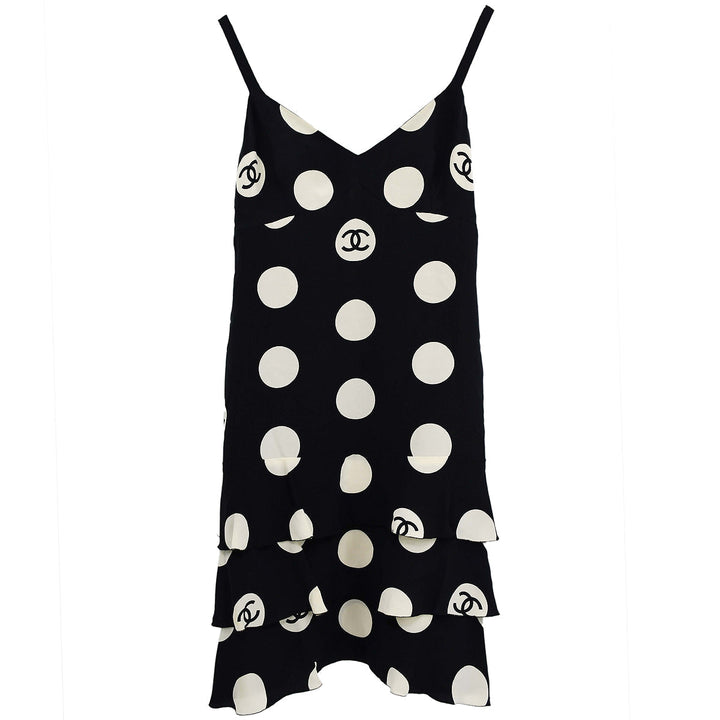 Top Quality Chanel Spring 1997 Runway polka-dot ruffled silk dress #38