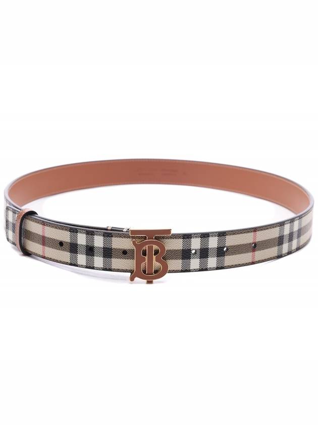 Burberry Check Monogram Decorative Leather Belt Beige