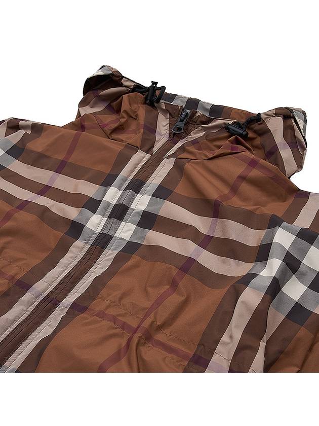Burberry Check Hooded Jacket Dark Birch Brown
