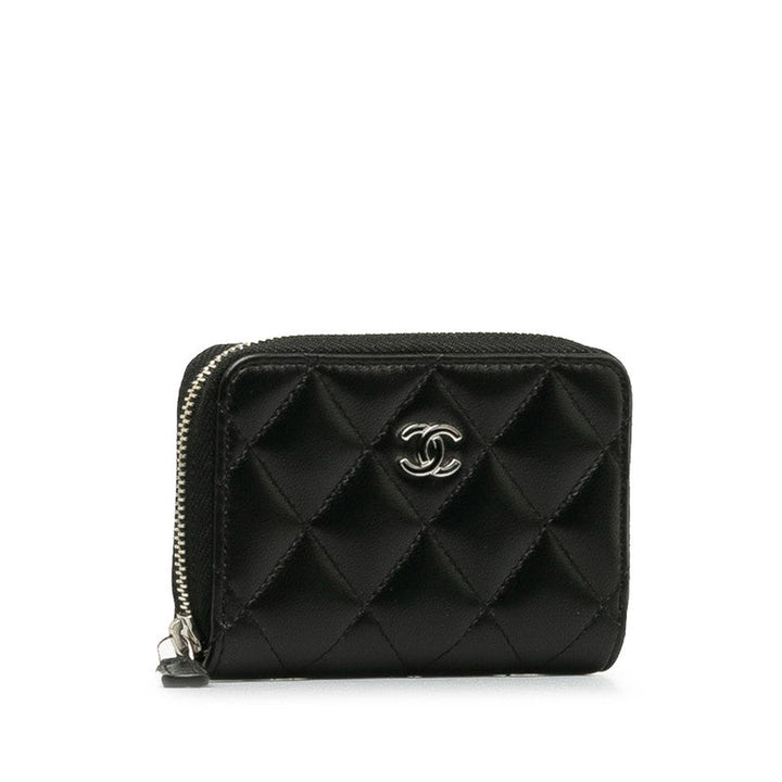 Top Quality Chanel Coco Matrasse Round Fashner Coin Case Black Leather  Chanel