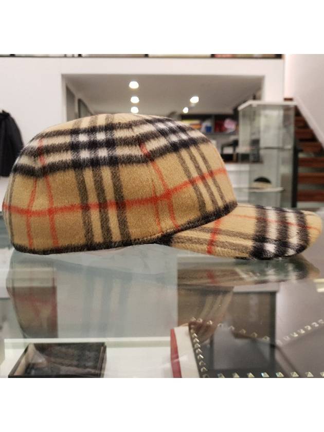 Burberry Wool Vintage Check Ball Cap Camel