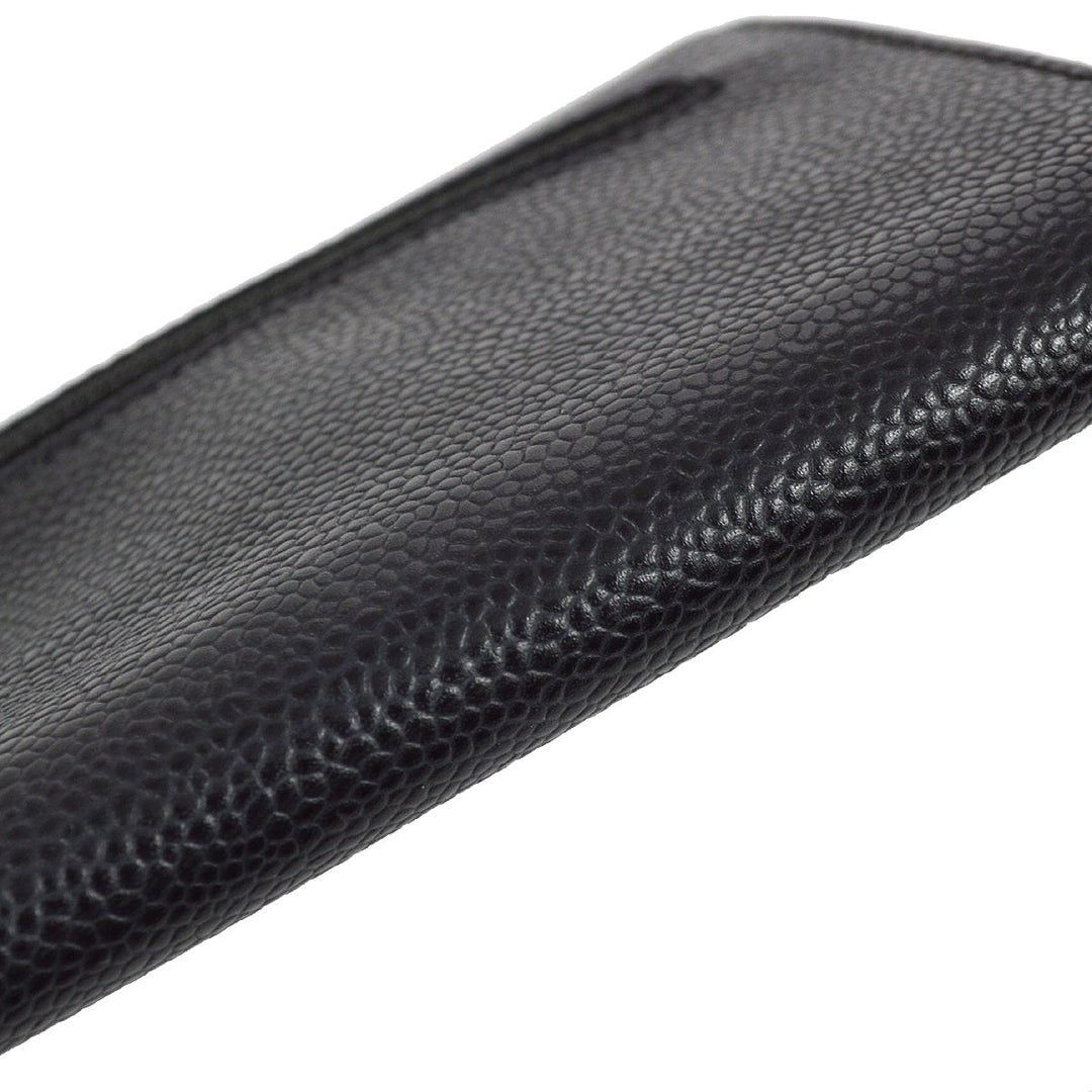 Top Quality Chanel 2000-2002 Black Caviar Wallet Purse