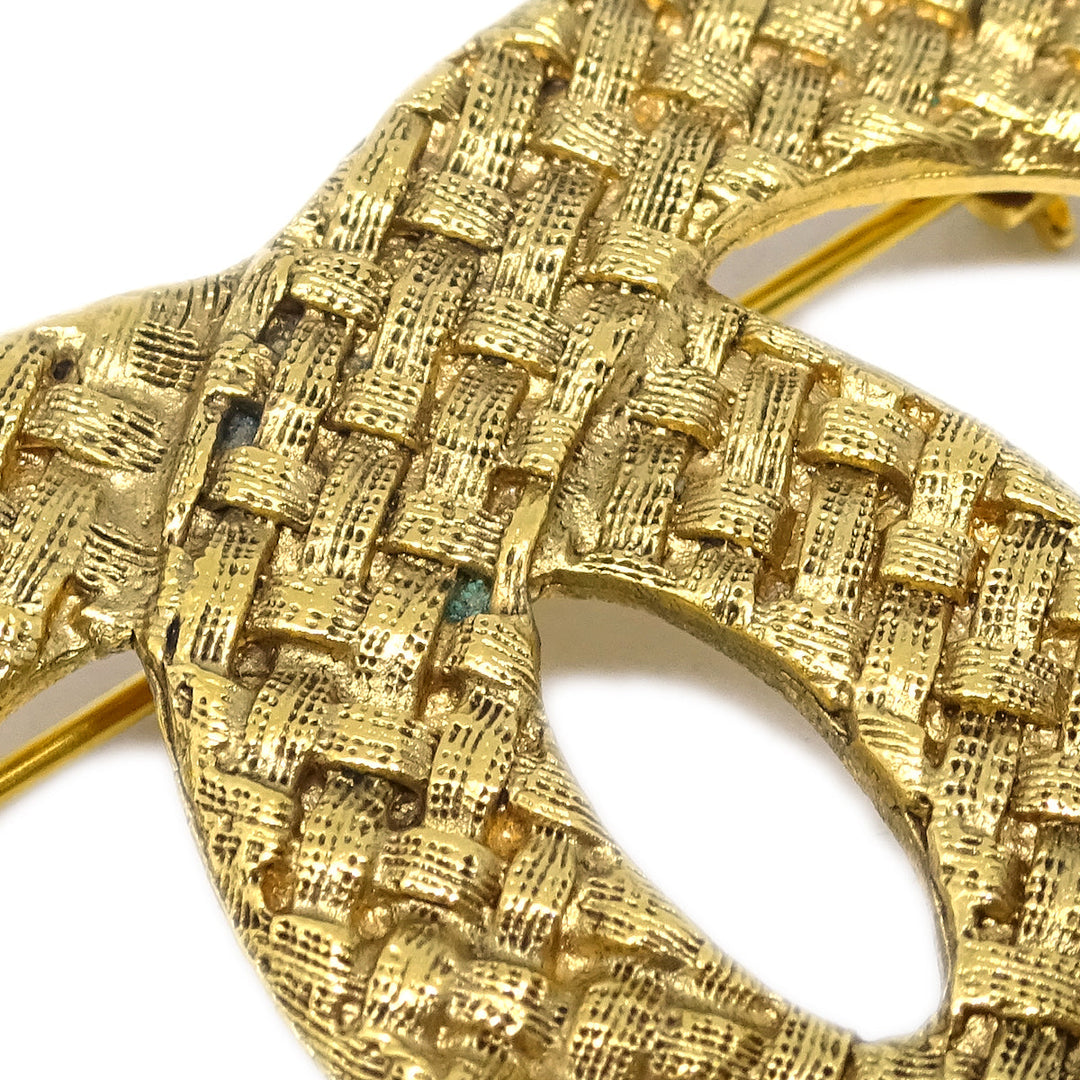 Top Quality Chanel CC Quilted Brooch Pin Gold 1262/29
