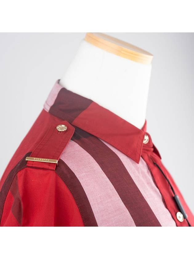 Burberry WoMen's Kelsey Check Cotton Short Dress Red