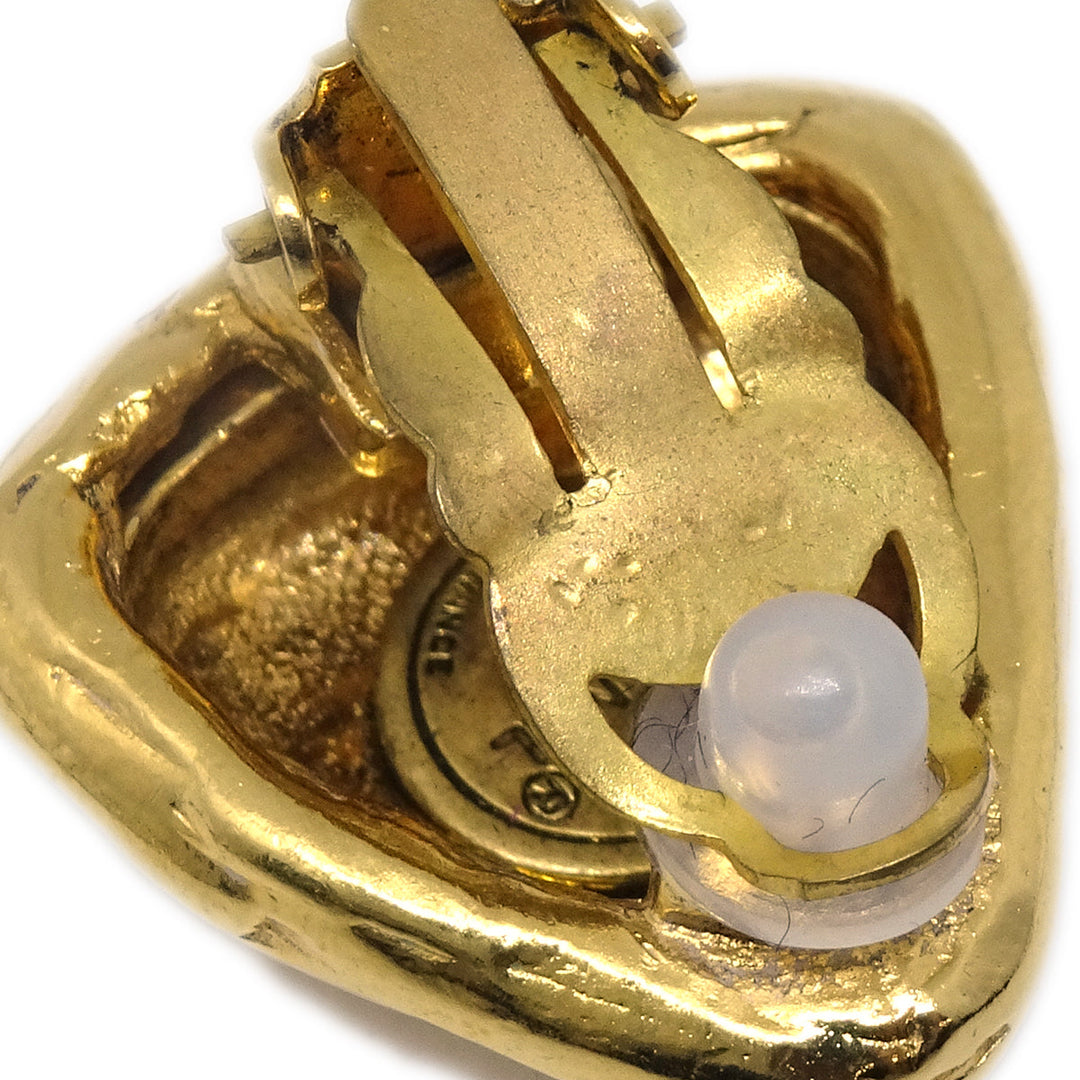 Top Quality Chanel Triangle Earrings Clip-On Gold