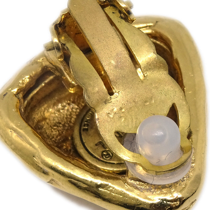 Top Quality Chanel Triangle Earrings Clip-On Gold