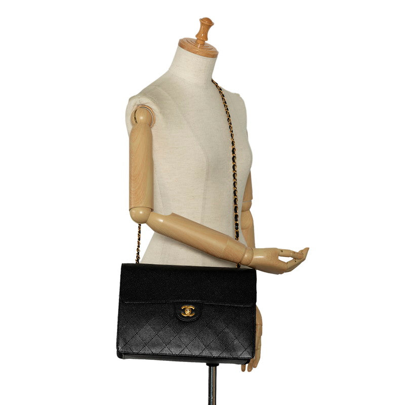 Top Quality Chanel Decamatrasse ingle Flap Gold  Chain Shoulder Bag Black   CHANEL