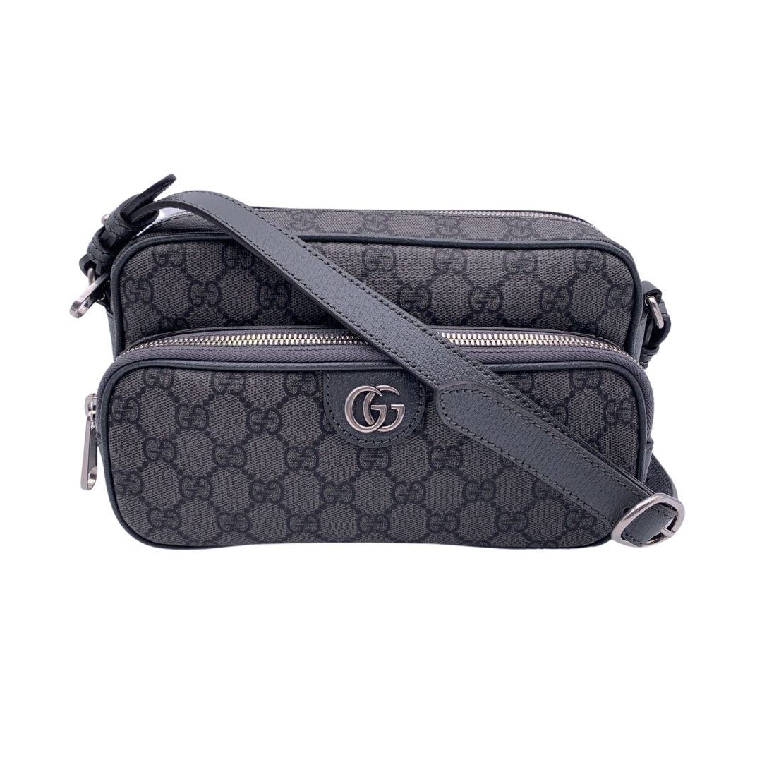 GUCCI Grey Gg Supreme Canvas Small Ophidia Crossbody Bag