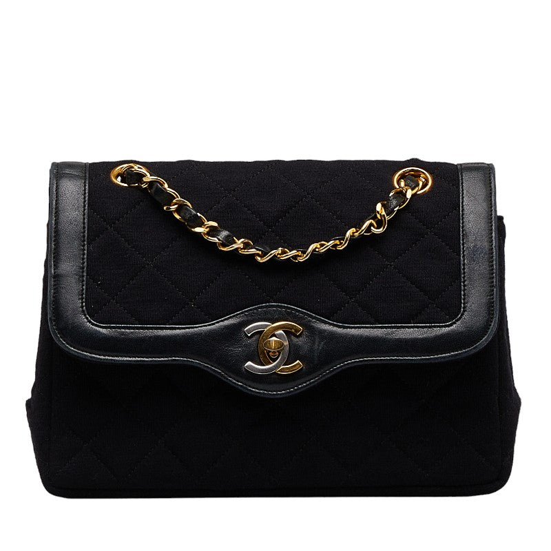 Top Quality Chanel Mattress Cocomark Double Flap 23 Chain houlder Bag Black Cotton Leather  CHANEL