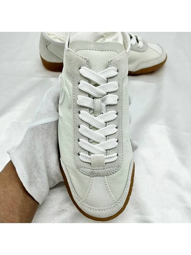 Calfskin Suede Low Top Sneakers White Chanel