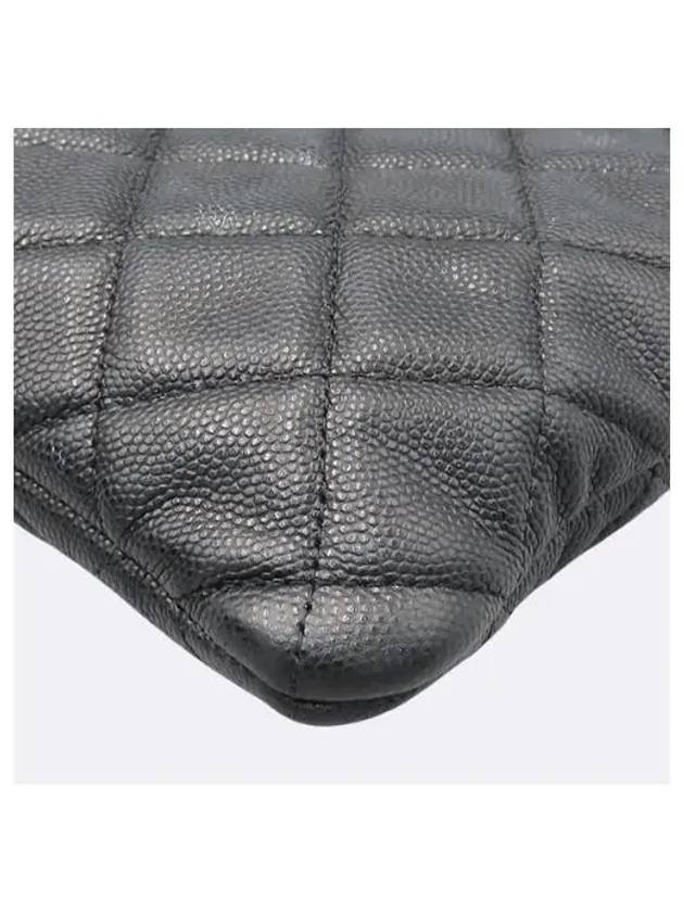 A82545 Classic Black Caviar Logo New Medium Clutch Chanel