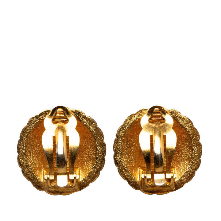 Top Quality Chanel Coco Mark Earrings Plated Gold Women's