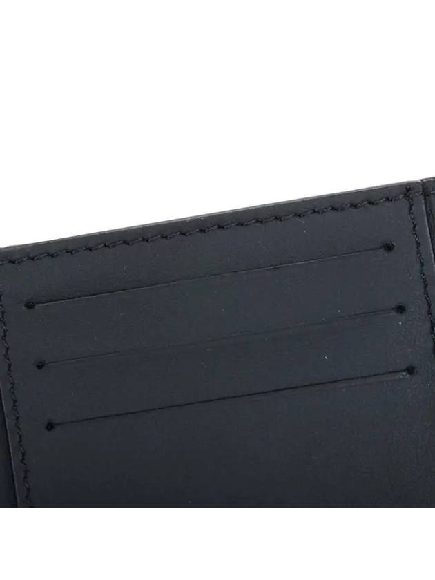Burberry Monogram Motif Grainy Leather Folding Wallet Black