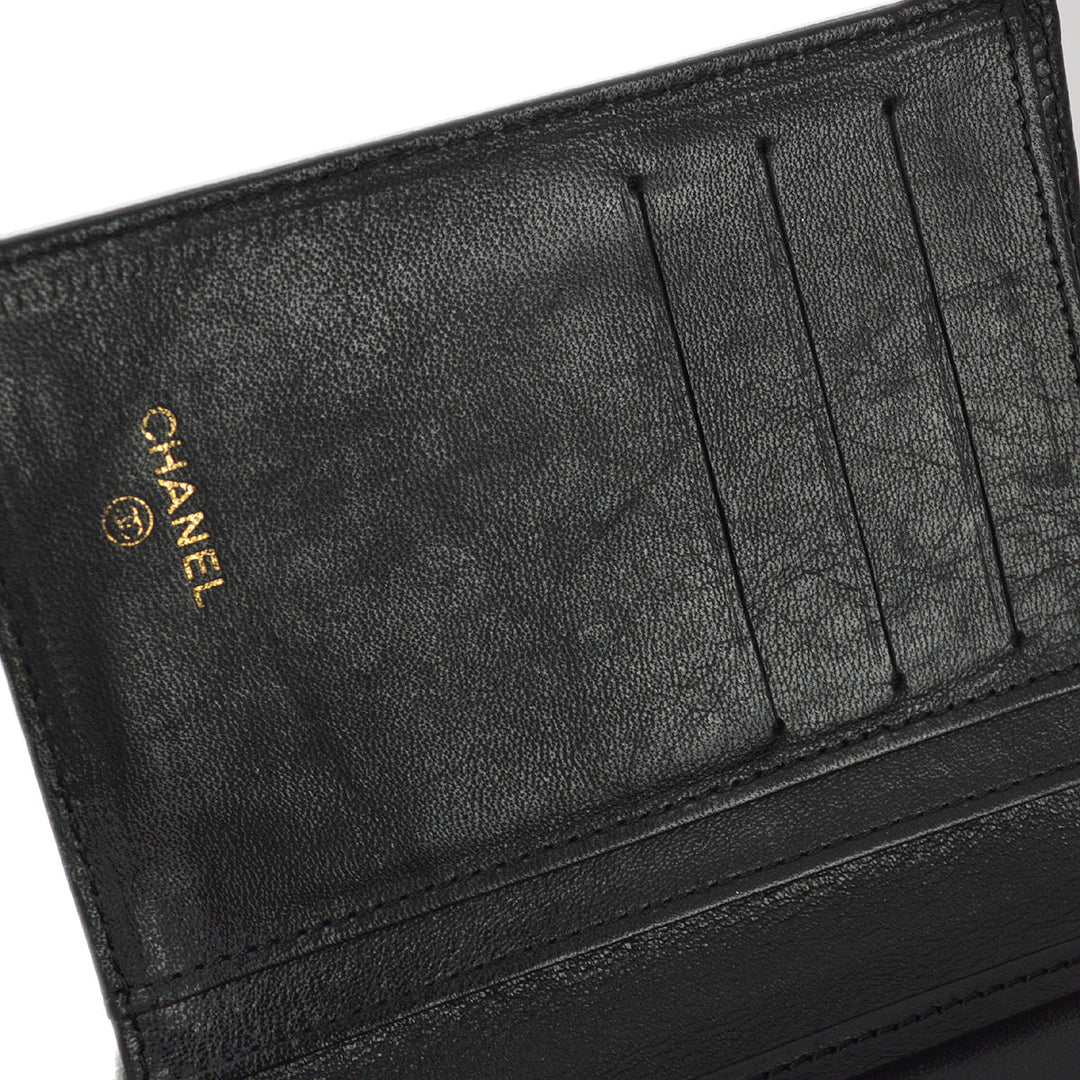 Top Quality Chanel 1996-1997  Black Caviar Bifold Wallet Purse