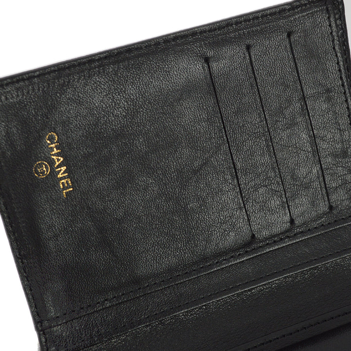 Top Quality Chanel 1996-1997  Black Caviar Bifold Wallet Purse