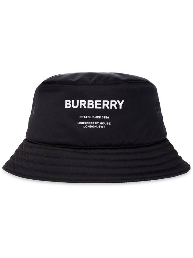 Burberry Horseferry Print Nylon Bucket Hat Black