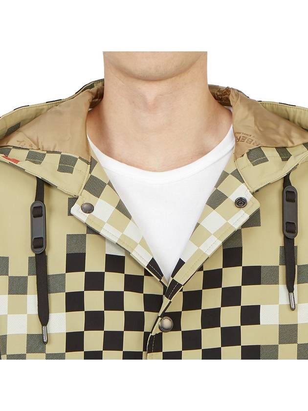 Burberry Men's Pixel Check Nylon Hooded Jacket Archive Beige