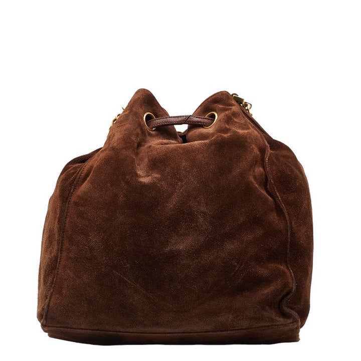 Top Quality Chanel Coco Close Chain Shoulder Bag Brown Suede  Chanel