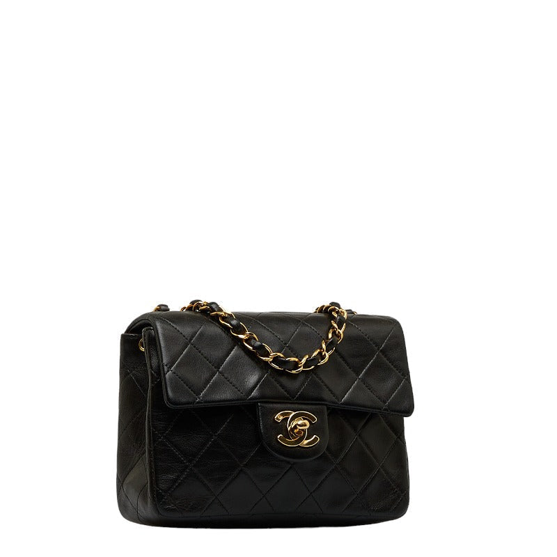 Top Quality Chanel Mini Flap Chain Shoulder Bag in Lambskin Black