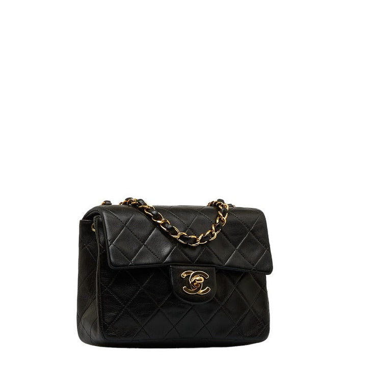 Top Quality Chanel Mini Flap Chain Shoulder Bag in Lambskin Black