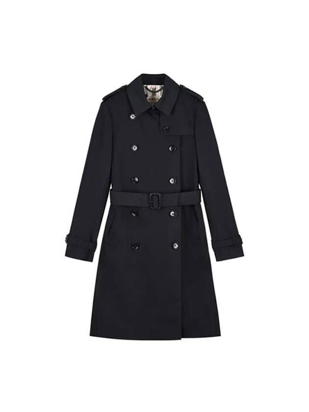Burberry Harbourne 2 Check Long Trench Coat Black
