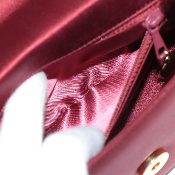 Top Quality Chanel Coco Saten Shoulder Bag Bordeaux G  5th