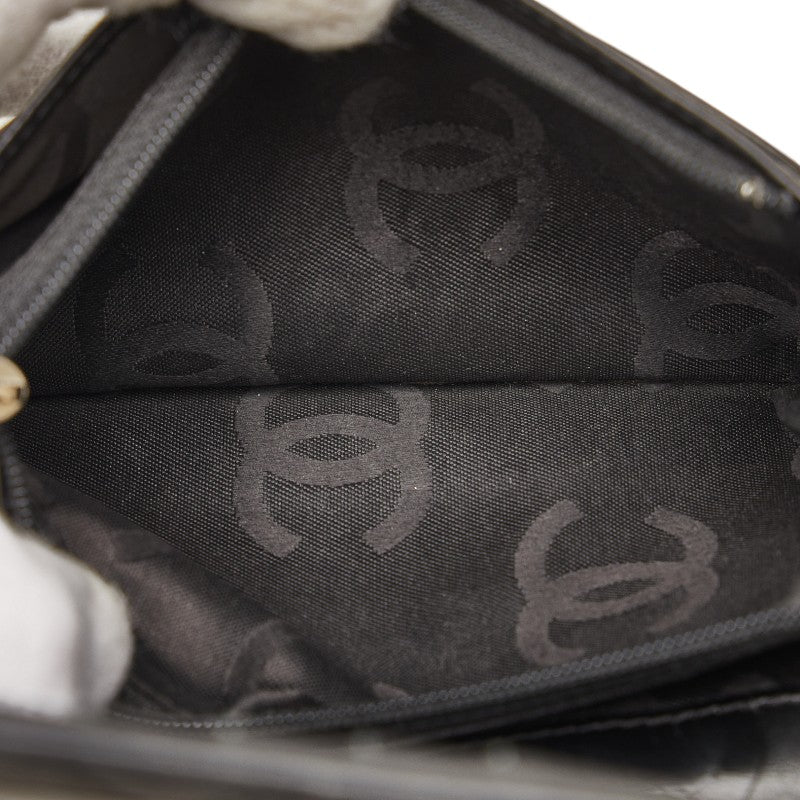 Top Quality Chanel Combon Line Cocomark Long Wallet Two Foldable Wallet Black Leather Lady Top Quality Chanel [Originals]