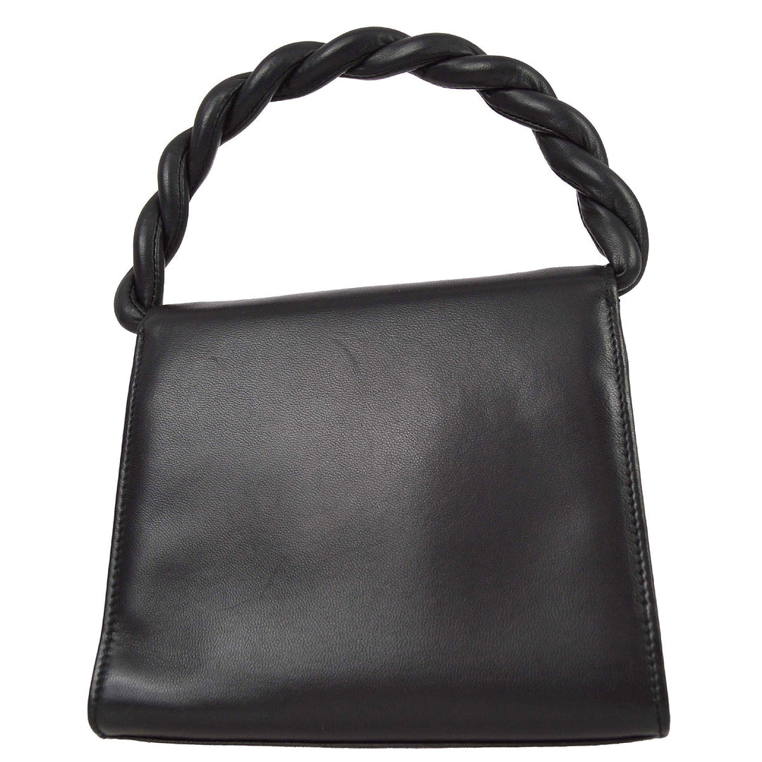 Top Quality Chanel * Black Lambskin Top Handle Bag