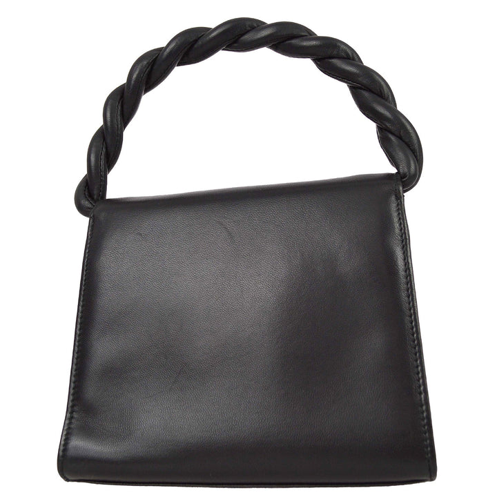 Top Quality Chanel * Black Lambskin Top Handle Bag
