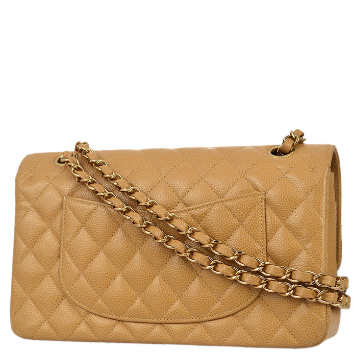 Top Quality Chanel 2003-2004 Beige Caviar Medium Classic Double Flap Bag