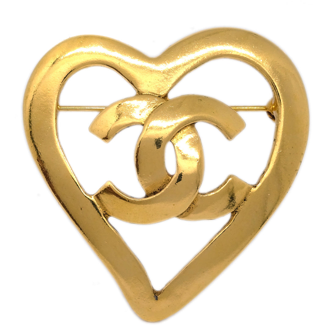 Top Quality Chanel Heart Brooch Gold 95P