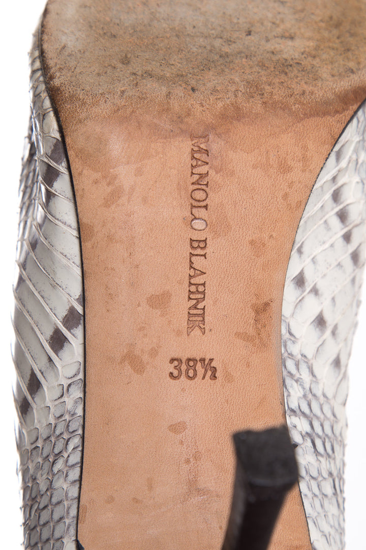 Manolo Blahnik Snakeskin Boots SZ 38.5