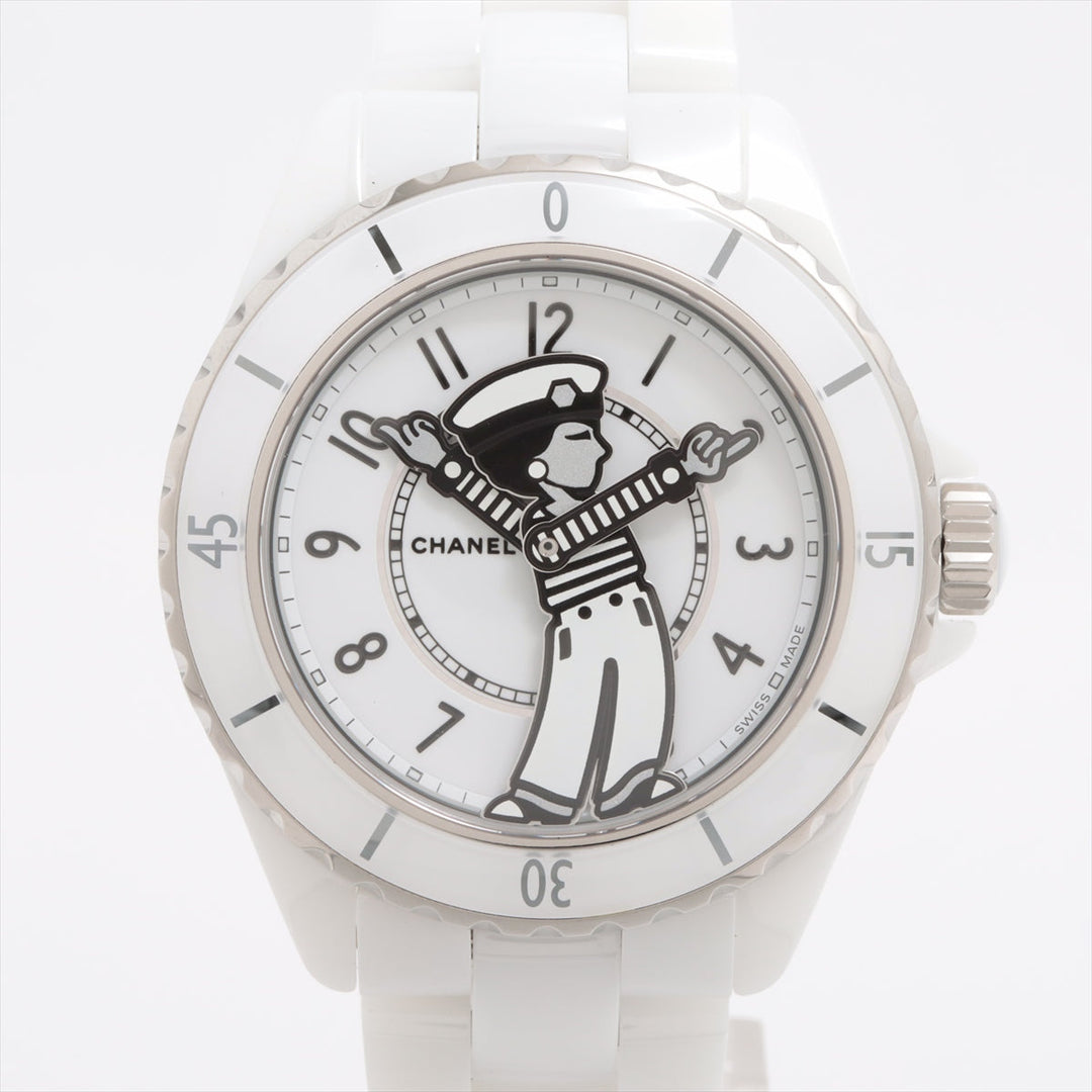 Top Quality Chanel J12 Mademoiselle Rapauza H7481 SSCE AT White Writing Panerai