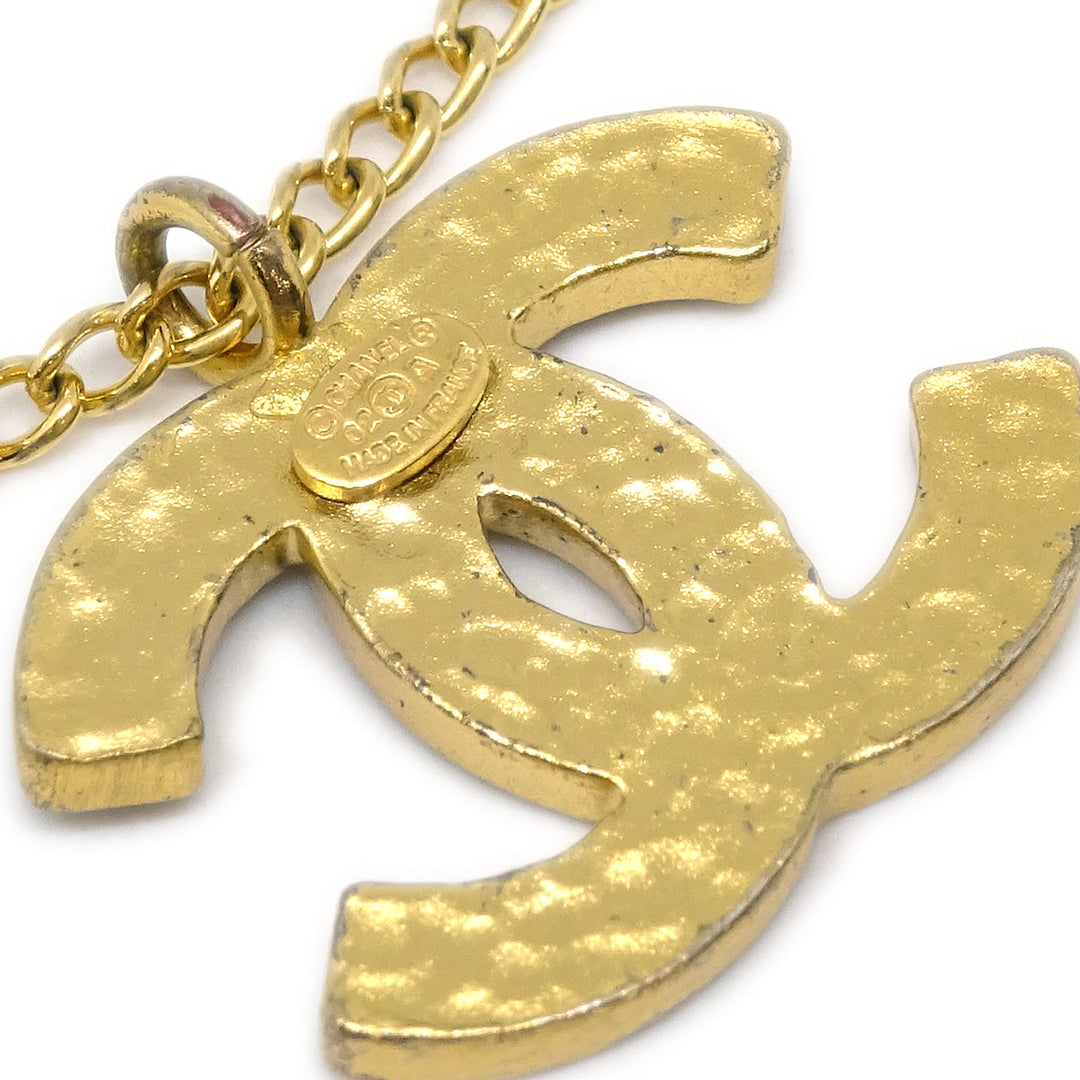 Top Quality Chanel CC Chain Necklace Pendant Gold Black 02A