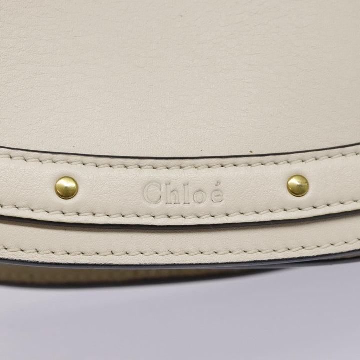 Chloe Nile Small Bracelet Hand Bag Leather 2way White Gold 91595