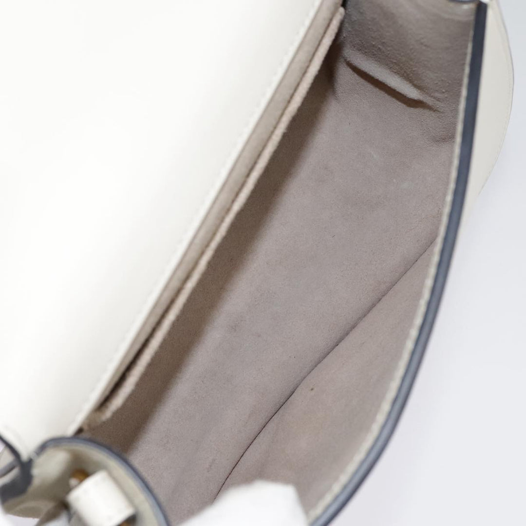 Chloe Nile Small Bracelet Hand Bag Leather 2way White Gold 91595